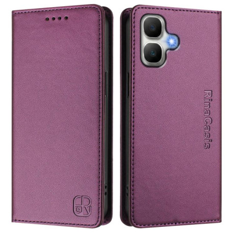 Чохол-книжка RC01 Dual-Folded Magnetic Suction RFID Leather на Infinix Smart 20 4G — фіолетовий