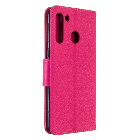 Чехол-книжка Texture Single на Samsung Galaxy A21- розово-красный