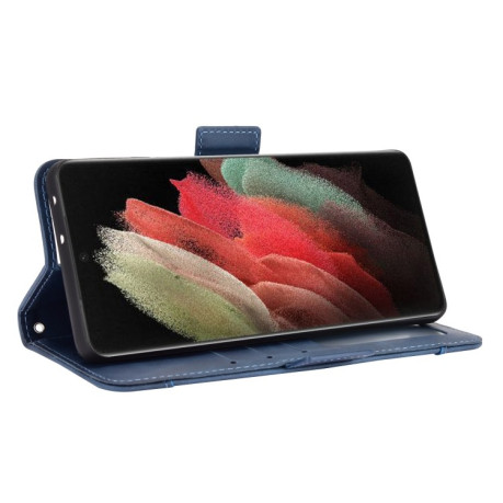Чехол-книжка Skin Feel Calf на Samsung Galaxy S21 Ultra - синий