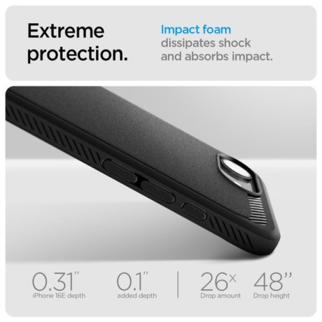 Оригінальний чохол Spigen Rugged Armor MagSafe для iPhone 16e - Black