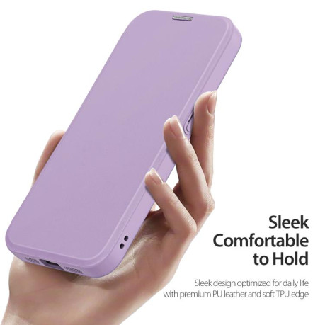 Чехол-книжка DUX DUCIS Skin X Pro Series Magsafe на iPhone 16e - фиолетовый
