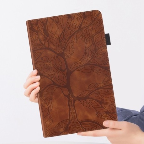 Чехол-книжка Tree Life Series Embossed Leather для Xiaomi Pad 7 / 7 Pro - коричневый