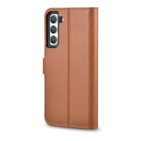 Кожаный чехол-книжка iCarer Haitang для Samsung Galaxy S22 - коричневый