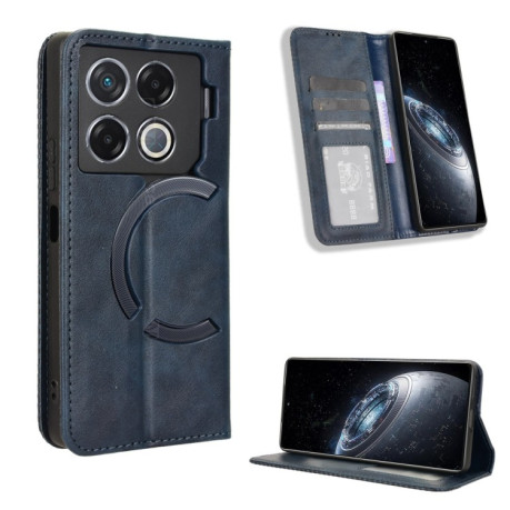 Чехол-книжка Magnetic Buckle Retro Crazy Horse Texture на Infinix GT 20 Pro 5G - синий