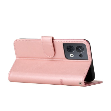 Чехол-книжка Stitching Calf Texture для OPPO Reno 8 5G Global - розовое золото