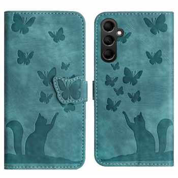 Чохол-книжка Cat Embossing Pattern для Samsung Galaxy A55 - зелений