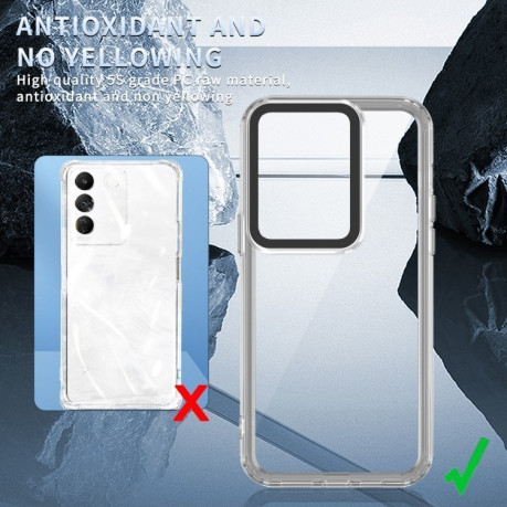 Противоударный чехол Acrylic для Vivo V27e/Y200/V29e 5G Taiwan/V30 Lite - прозрачно-фиолетовый