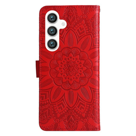 Чехол-книжка Embossed Sunflower для Samsung Galaxy S24+ - красный