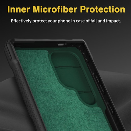 Протиударний чохол Full Coverage Phone Case with Holder / Card Slot на Samsung Galaxy S24 Ultra 5G - зелений