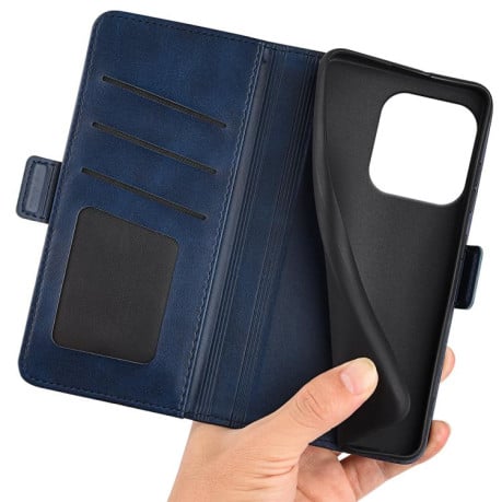Чехол-книжка Dual-side Magnetic Buckle для Motorola Edge 60 Pro - синій