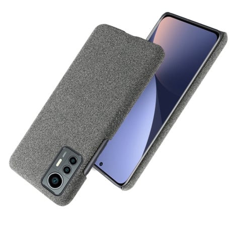 Противоударный чехол Cloth Coated Hard Plastic для Xiaomi 12 Lite - серый