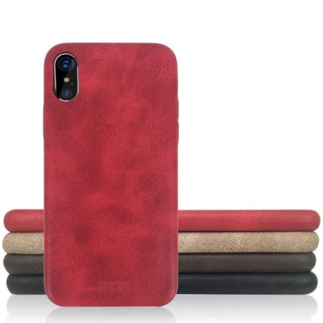 Шкіряний чохол MOFI Initial Heart Series для iPhone X/Xs Crazy Horse Texture червоний