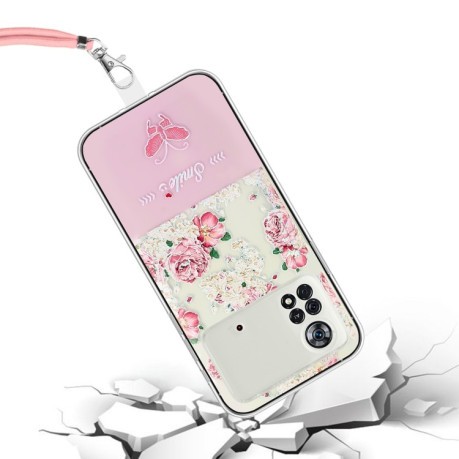 Чохол Bronzing Butterfly Flower для Xiaomi Poco X4 Pro 5G - Peony