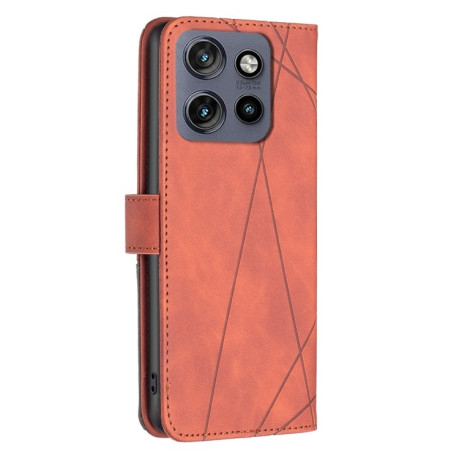 Чохол-книжка Rhombus Texture для Motorola Edge 50 Neo - коричневий