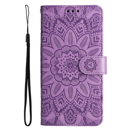 Чехол-книжка Embossed Sunflower для  iPhone 14 Pro Max - фиолетовый
