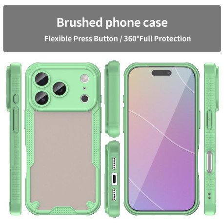 Противоударный чехол Armor Glaze PC Hybrid для iPhone 17 Pro - зеленый