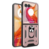 Противоударный чехол Armor Ring Holder TPU Hybrid PC для Motorola Razr 50 Ultra 5G - золото