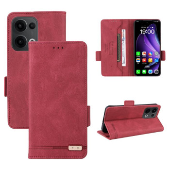 Чехол-книжка Magnetic Clasp Flip для OPPO Reno13 Pro - красный