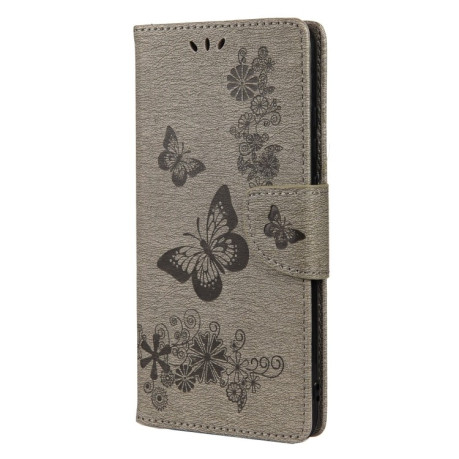 Чохол-книжка Floral Butterfly для Xiaomi Redmi Note 11 Pro 5G (China)/11 Pro+ - сірий