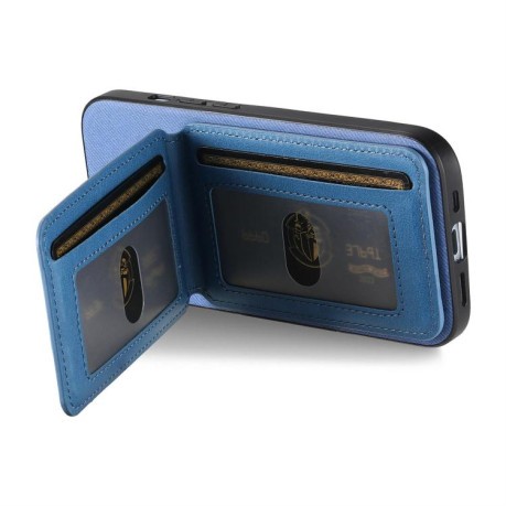 Чохол Twill Fabric Leather Vertical Flip RFID для OPPO Reno13 Pro Global - синій