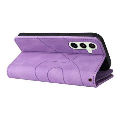 Чохол-книжка Dual-color 9 Card Slots Zipper Wallet Leather для Samsung Galaxy S24 FE 5G - фіолетовий