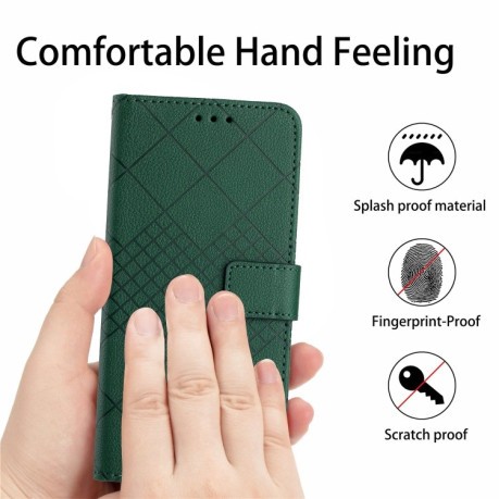 Чохол- книжка Rhombic Grid Texture для OnePlus 12 5G Global - зелений