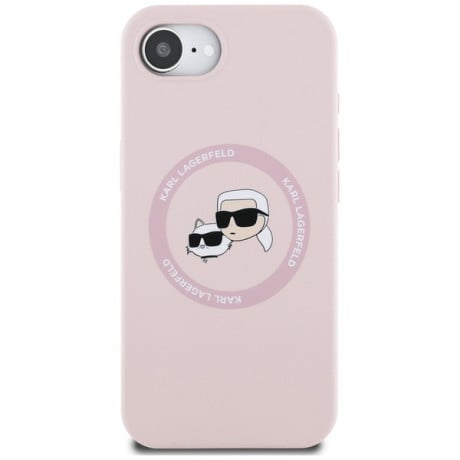 Оригинальный силиконовый чехол Karl Lagerfeld Karl &amp; Choupette MagSafe для iPhone 16e - purple