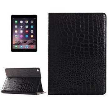 Кожаный Чехол Crocodile Texture Horizontal Flip черный для iPad Air 2 / Аир / 2017/2018