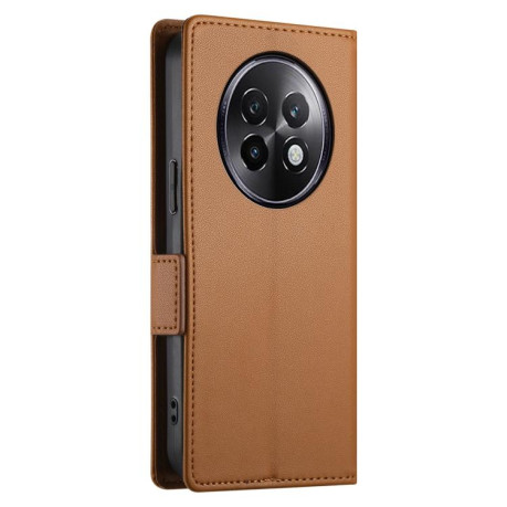 Чехол-книжка Side Buckle Magnetic Frosted Leather для Realme 13+ - коричневый