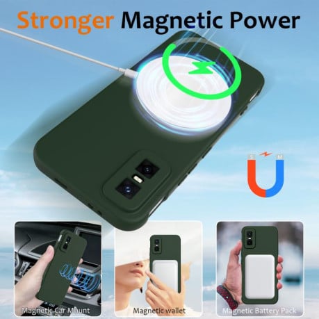 Силиконовый чехол Shockproof Silicone с Magsafe на Infinix GT 30 Pro - зеленый
