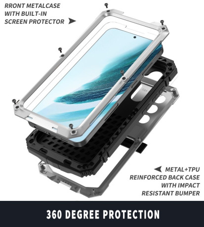 Противоударный чехол R-JUST Life Waterproof для Samsung Galaxy S24+ 5G - серебристый
