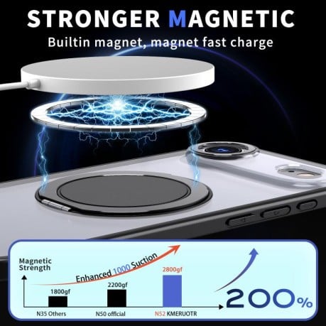 Чохол Kalebol з підставкою 360 та MagSafe на iPhone Air - чорний
