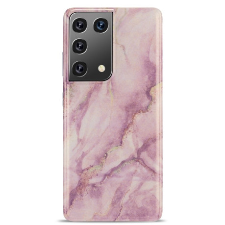 Противоударный чехол Gilt Marble на Samsung Galaxy S21 Ultra - розовый