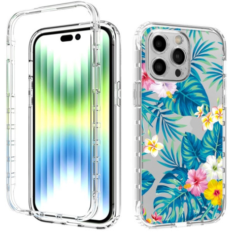 Противоударный чехол Transparent Painted для iPhone 14 Pro Max - Banana Leaf