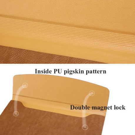 Чехол-сумка Litchi Texture Liner для MacBook 12 A1534 - коричневый