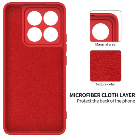 Силиконовый чехол Solid Color Liquid Silicone на Xiaomi 14T - красный
