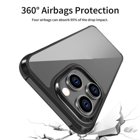 Акриловый противоударный чехол Frosted Airbag для iPhone 14 Pro - черный