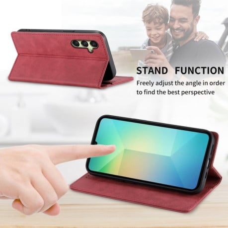 Чохол-книжка Business Solid Color із захистом від сканування RFID на Samsung Galaxy A17 4G - червоний