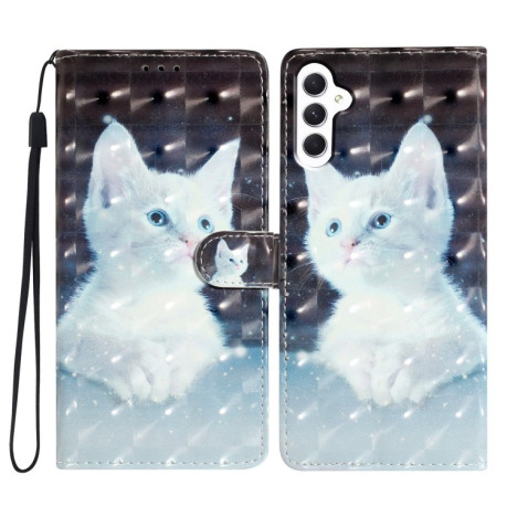 Чехол-книжка 3D Painting для Samsung Galaxy A36 5G - White Cat
