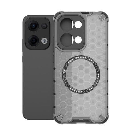 Протиударний чохол Honeycomb Magnetic Ring Shockproof на OPPO Reno13 5G Global - чорний