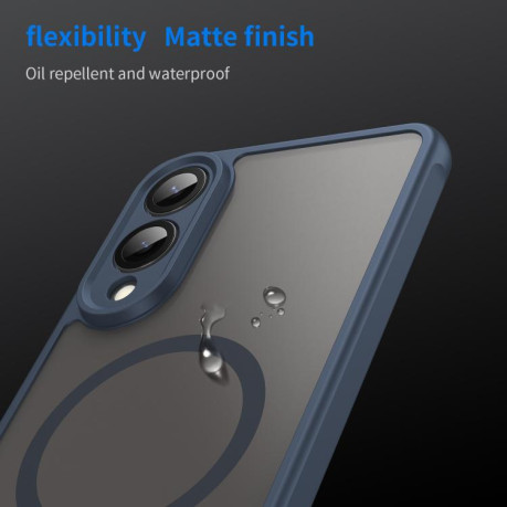 Протиударний чохол Fan Dun Series TPU Hybrid PC Frosted Magsafe для Samsung Galaxy S25 Edge 5G - синій