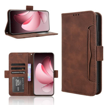 Чехол-книжка Skin Feel Calf на OPPO Reno13 Pro 5G Global - коричневый