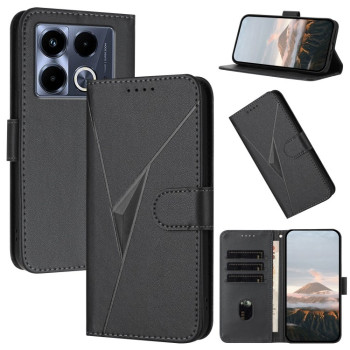 Чехол-книжка Triangle Pattern Buckle Clasp Leather на Infinix Note 40 4G - черный