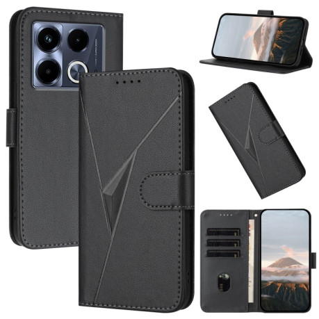 Чохол-книжка Triangle Pattern Buckle Clasp Leather на Infinix Note 40 4G - чорний
