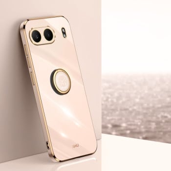 Чехол XINLI Straight Edge с держаталем-подставкой на OnePlus Nord 4 - розовый