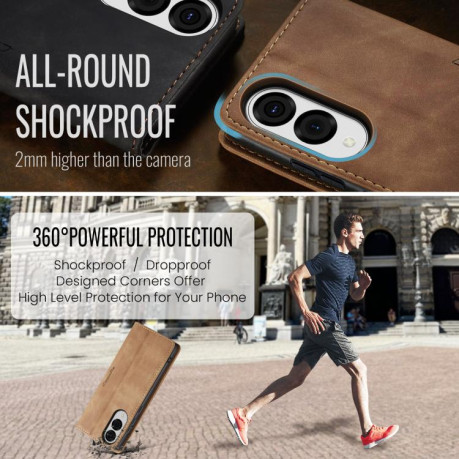 Чохол-книжка CaseMe-013 Multifunctional для Samsung Galaxy S25 Edge 5G - коричневий