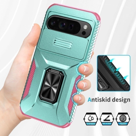 Протиударний чохол Sliding Camshield для Google Pixel 9 Pro XL - Grey Green + Pink