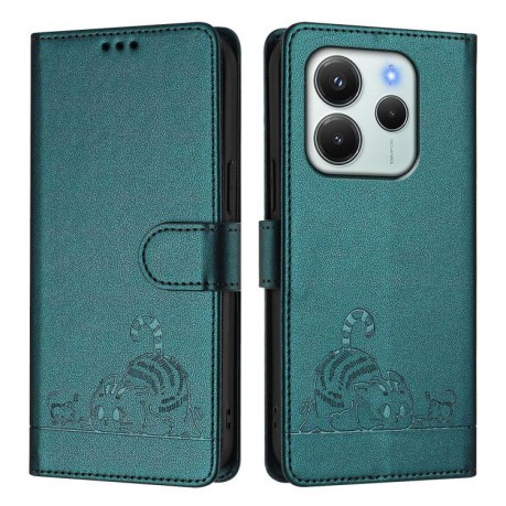 Чохол-книжка Cat Embossing Pattern на Xiaomi Redmi Note 14 4G 164.84mm - Green
