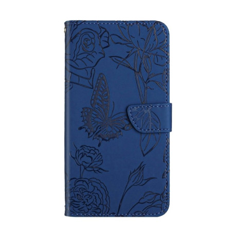 Чехол-книжка Skin Feel Butterfly Embossed для Xiaomi 14 Pro - синий