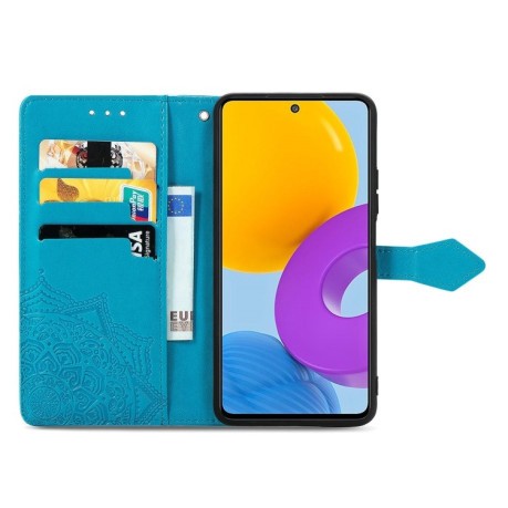 Чехол-книжка Mandala Embossing Pattern на Samsung Galaxy M52 5G - синий